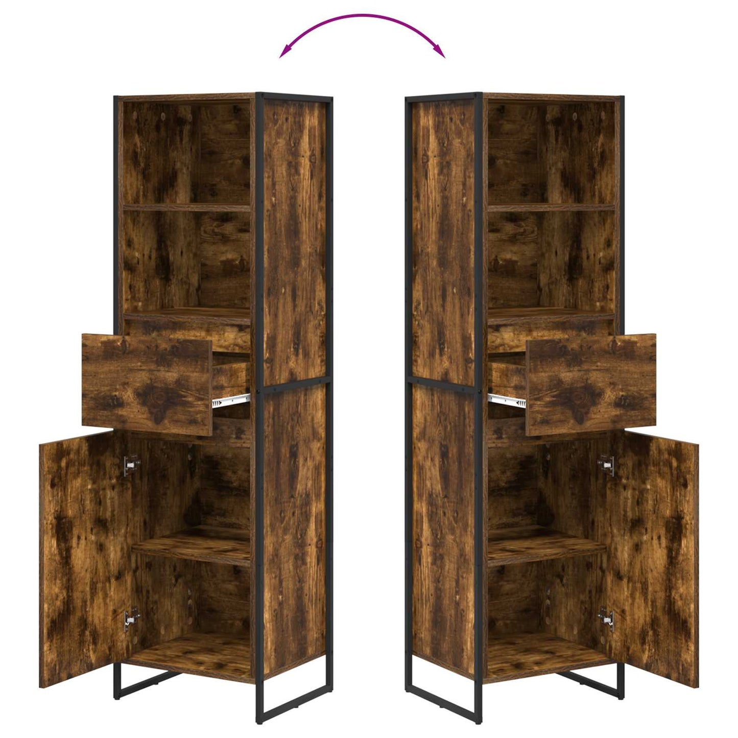 Book Cabinet Smoke Oak 43 x 36 x 150.5 cm Engineered Wood