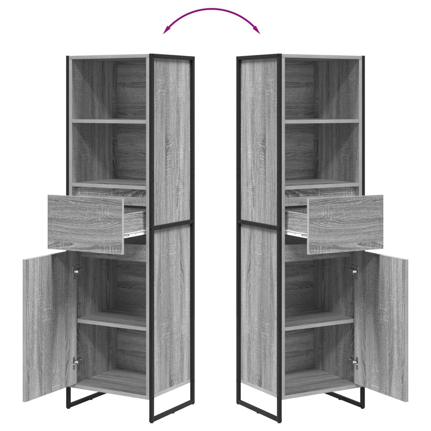Book Cabinet Grey Sonoma 43 x 36 x 150.5 cm Engineered Wood