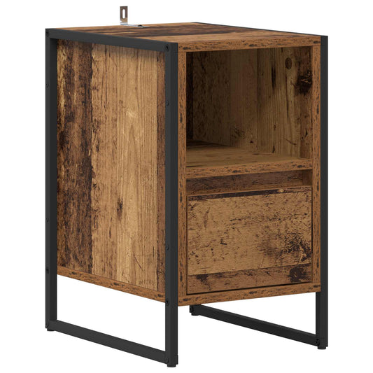 Bedside Table Old Wood 39.5 x 30 x 50 cm Engineered Wood