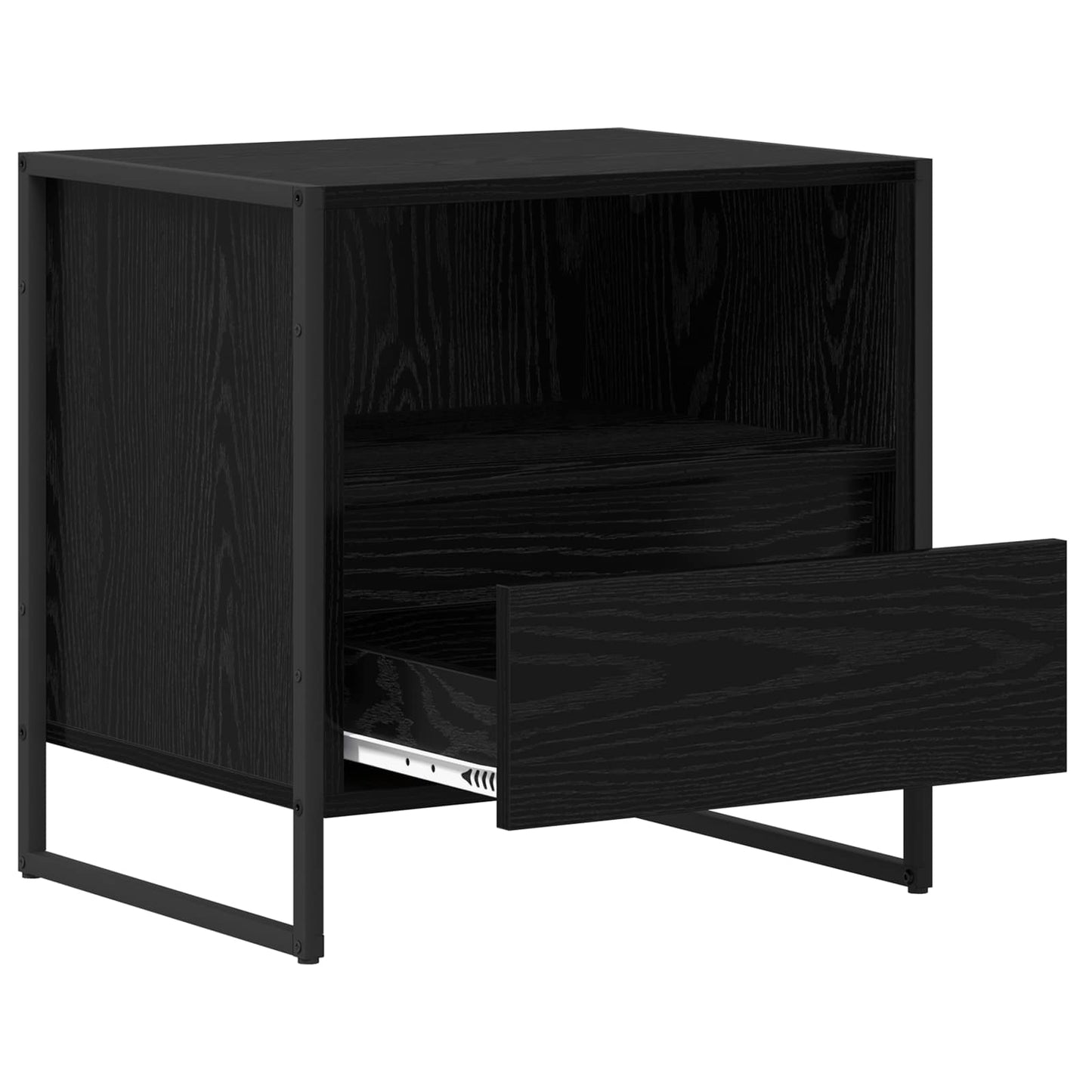 Bedside Table 2 pcs Black Oak 50 x 39.5 x 50 cm Engineered Wood