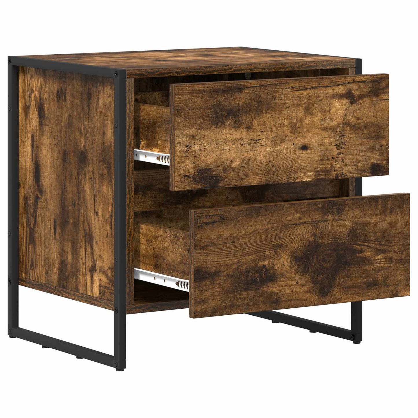 Bedside Table 2 pcs Smoke Oak 50 x 39.5 x 50 cm Engineered Wood