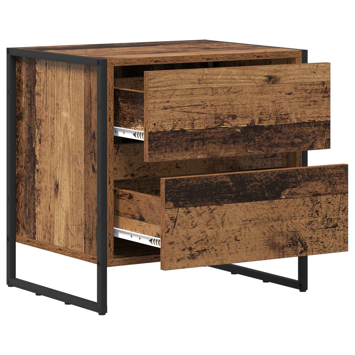 Bedside Table 2 pcs Old Wood 50 x 39.5 x 50 cm Engineered Wood