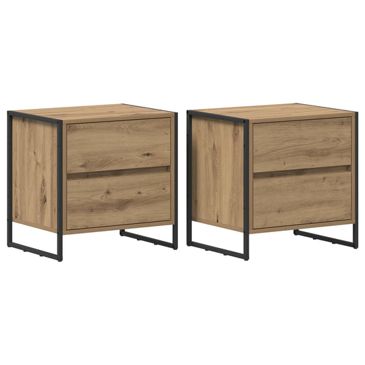 Bedside Table 2 pcs Artisian Oak 50 x 39.5 x 50 cm