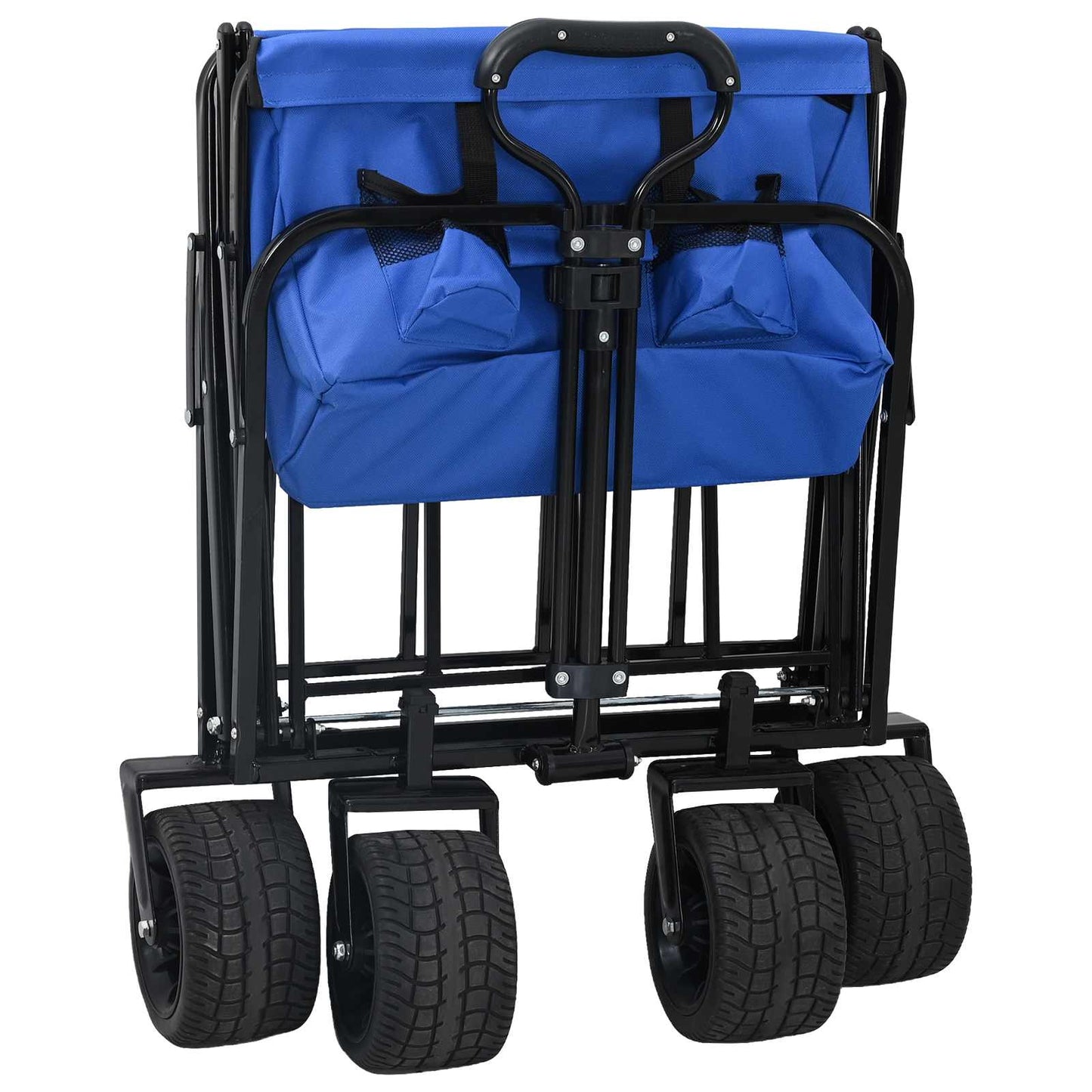 Folding Shopping Trolley with Breaks Blue 89 x 63 x 96 cm