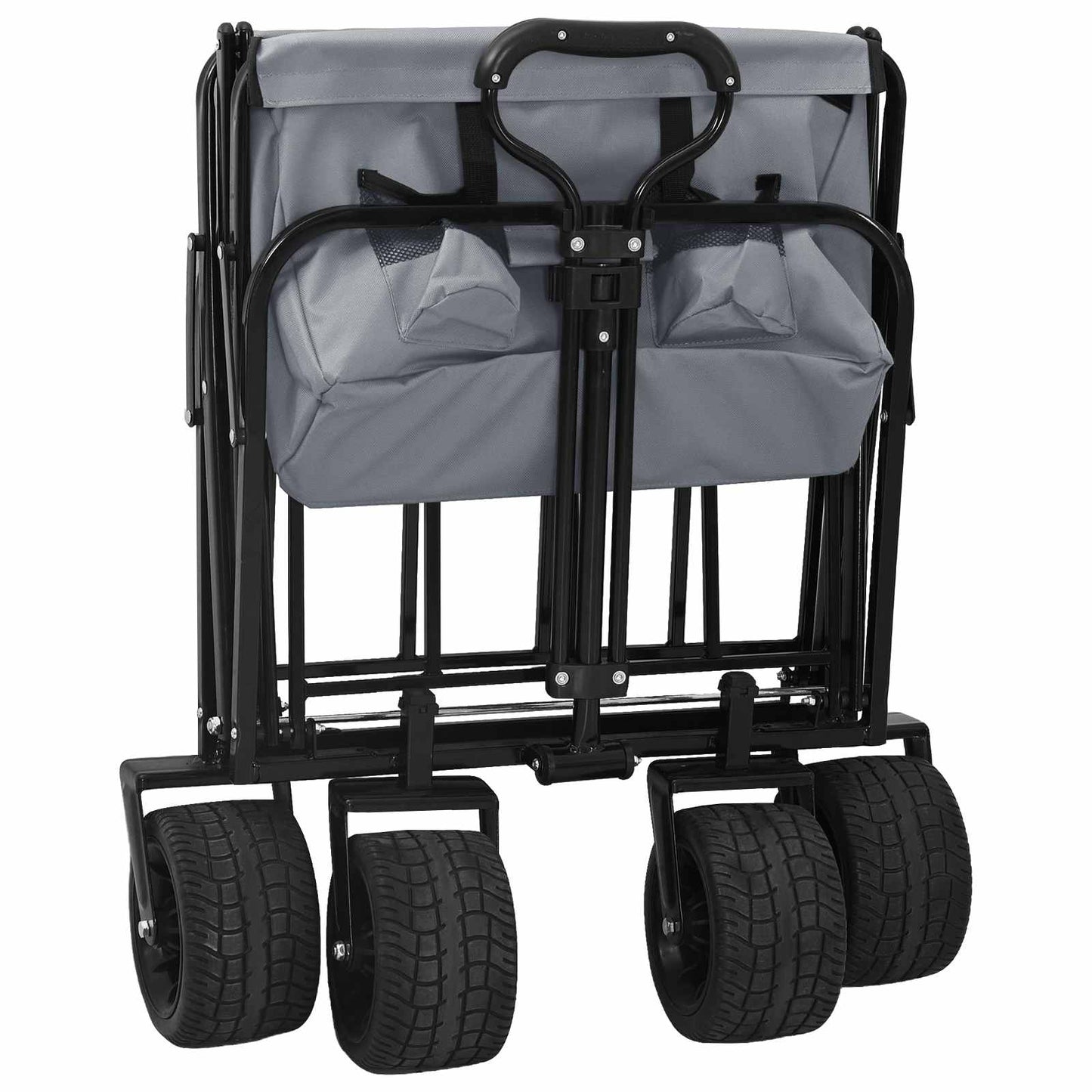 Folding Shopping Trolley with Breaks Grey 89 x 63 x 96 cm