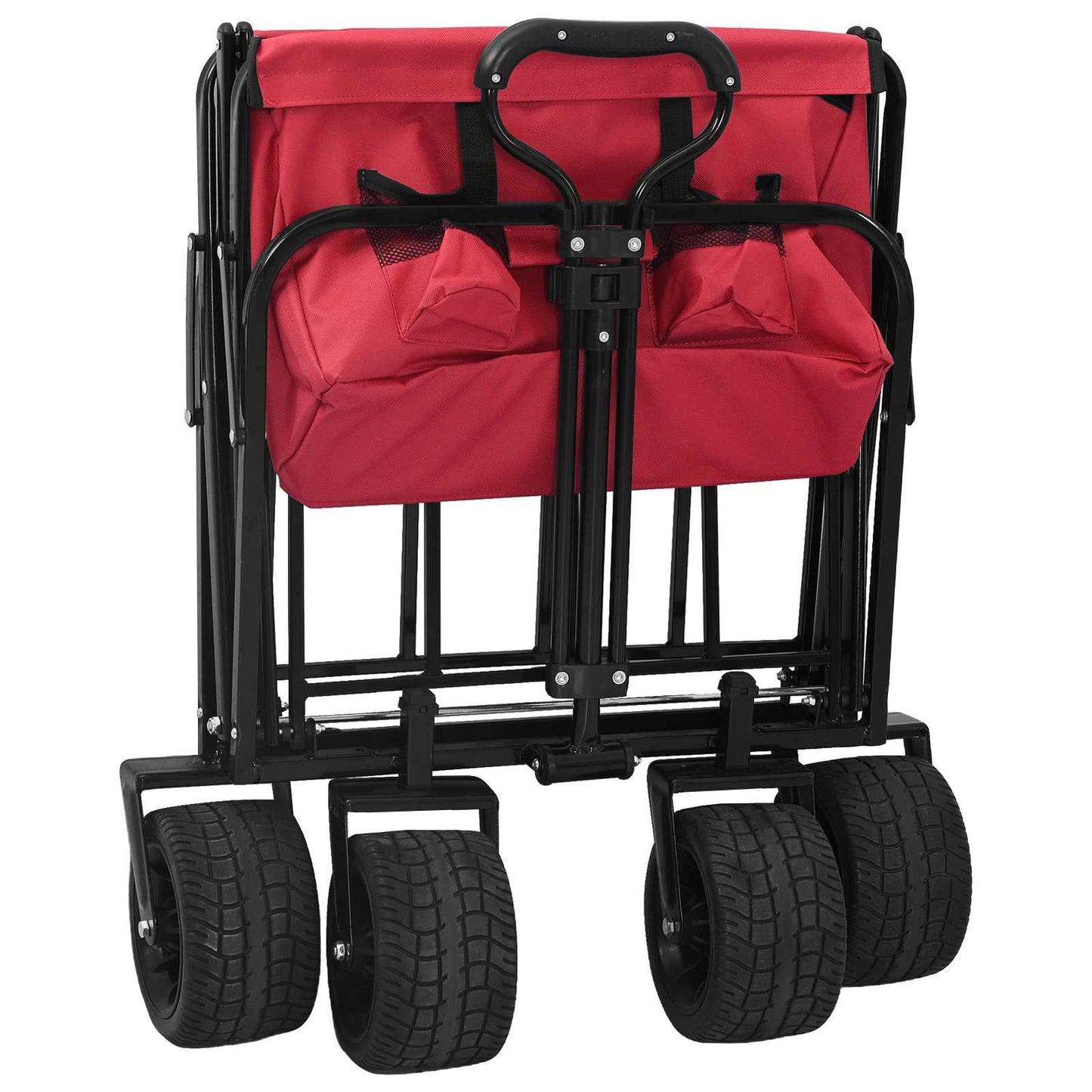 Folding Shopping Trolley with Breaks Red 89 x 63 x 96 cm