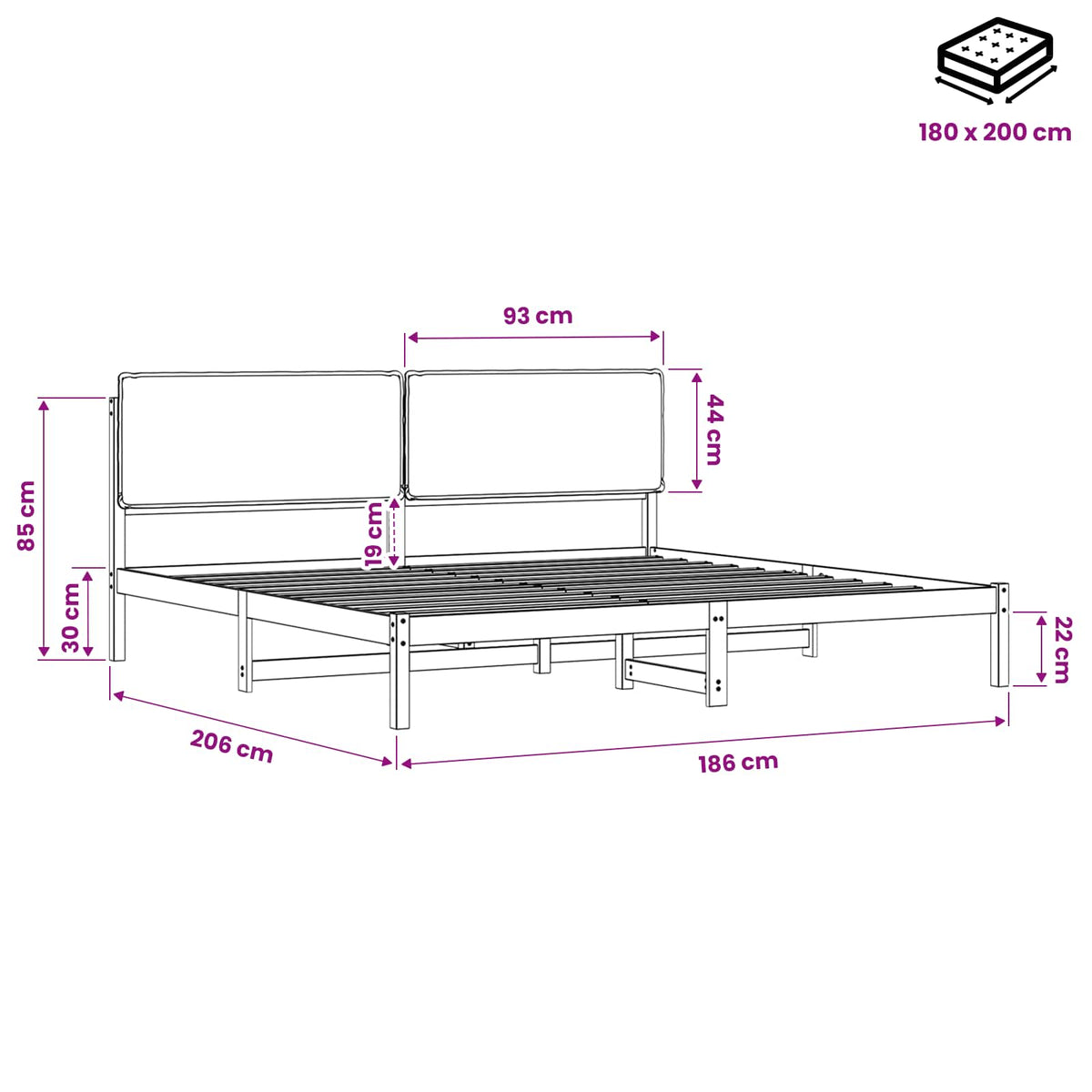Bed Frame with Upholstered Headboard Dark Brown and Light Grey