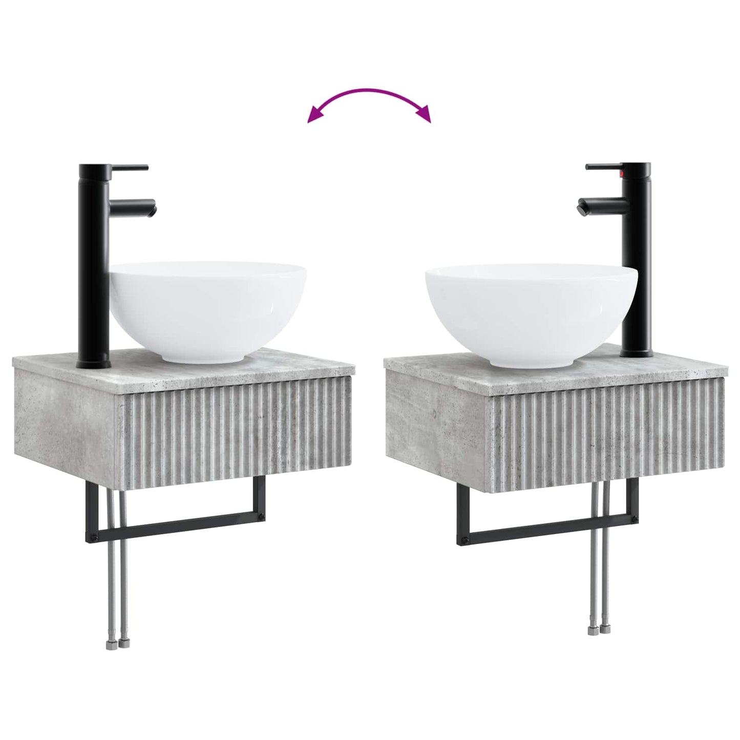 Bathroom Furniture Set 3 pcs Concrete Grey Engineered Wood