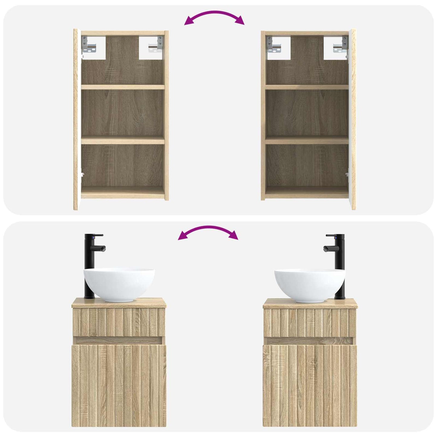 Bathroom Furniture Set 3 pcs Sonoma Oak 33 x 34.5 x 160 cm