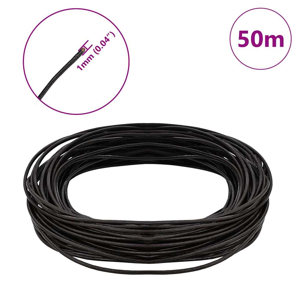 Leather Cord 1 Dark Brown Ø1 mm x 50 m Leather