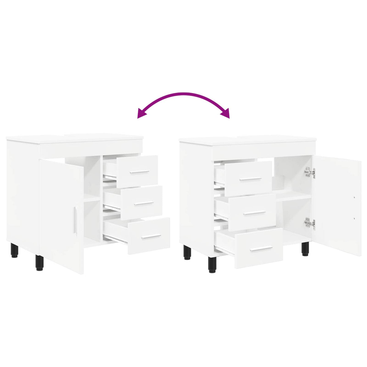 Bathroom Vanity Unit White 60 x 35 x 60 cm Engineered Wood