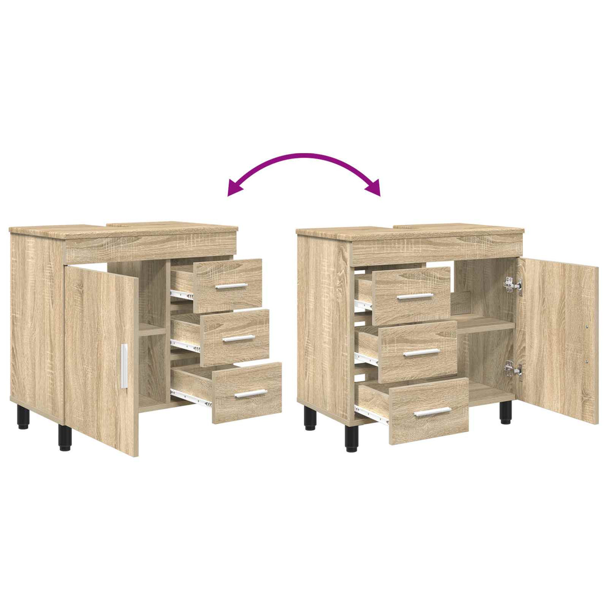 Bathroom Vanity Unit Sonoma Oak 60 x 35 x 60 cm Engineered Wood