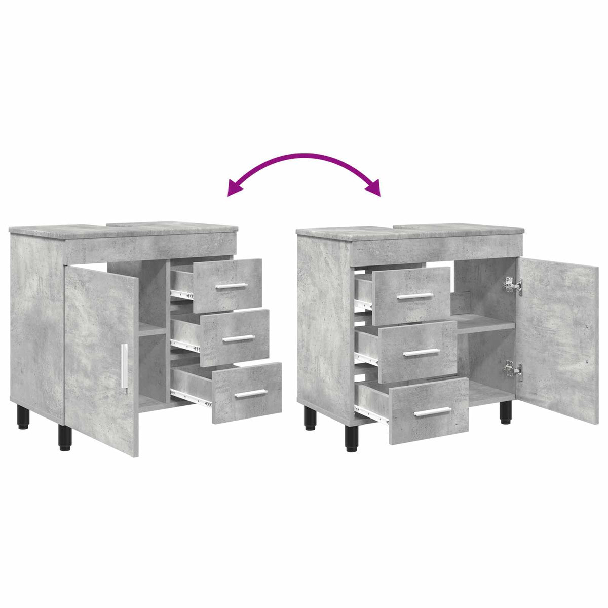 Bathroom Vanity Unit Concrete Grey 60 x 35 x 60 cm