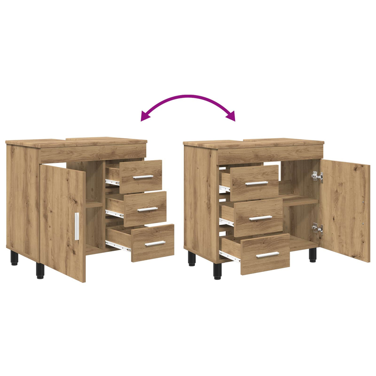 Bathroom Vanity Unit Artisan Oak 60 x 35 x 60 cm