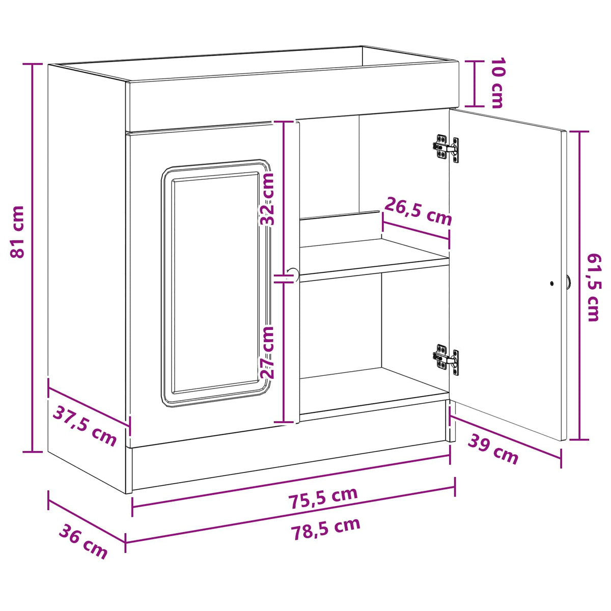 Bathroom under Sink Cabinet High Gloss White