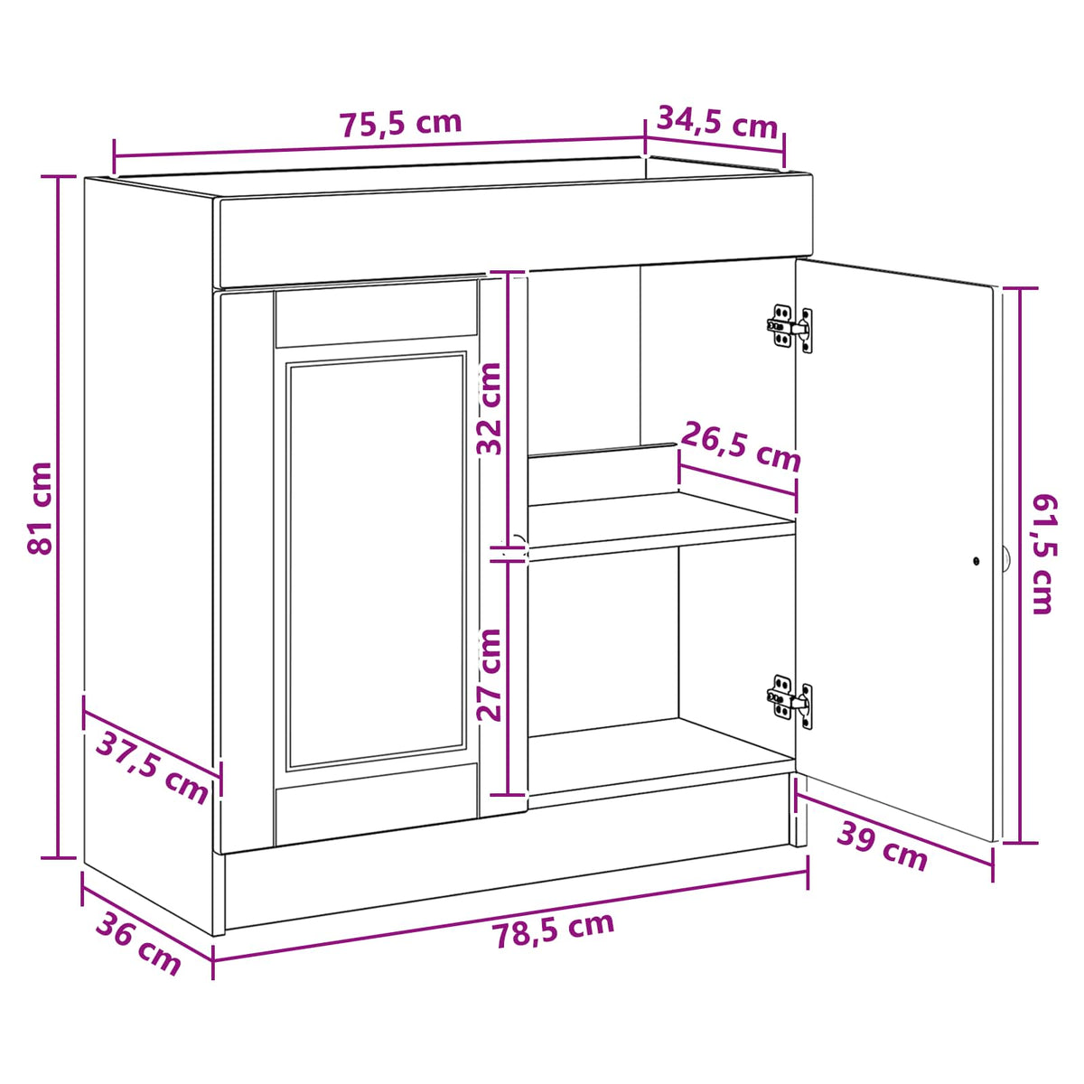 Bathroom under Sink Cabinet High Gloss White