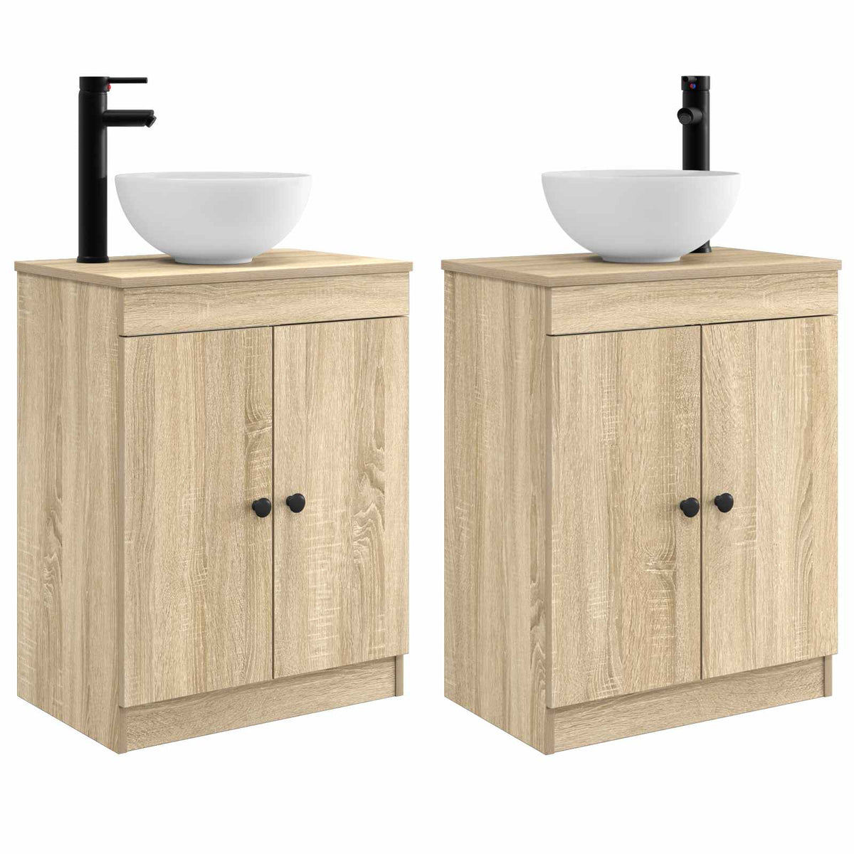 Bathroom Vanity with Sink Sonoma Oak 54 x 35 x 83 cm
