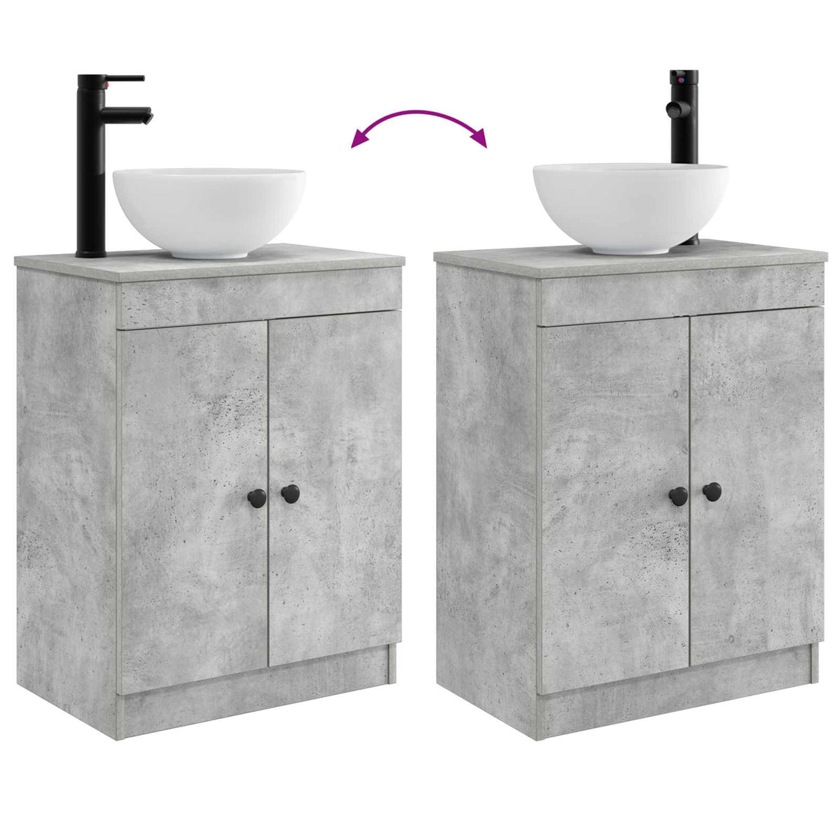 Bathroom Vanity with Sink Concrete Grey 54 x 35 x 83 cm