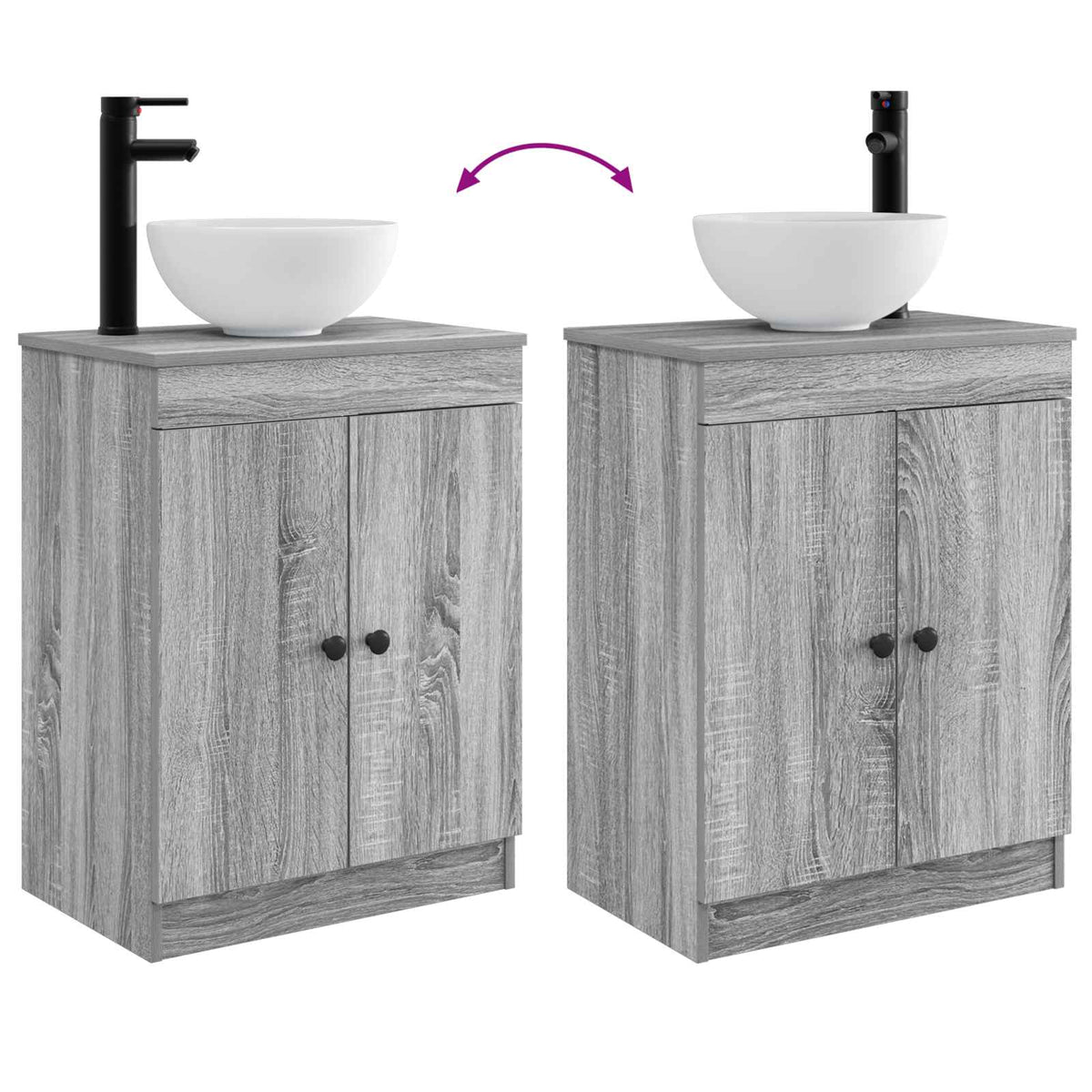 Bathroom Vanity with Sink Grey Sonoma 54 x 35 x 83 cm