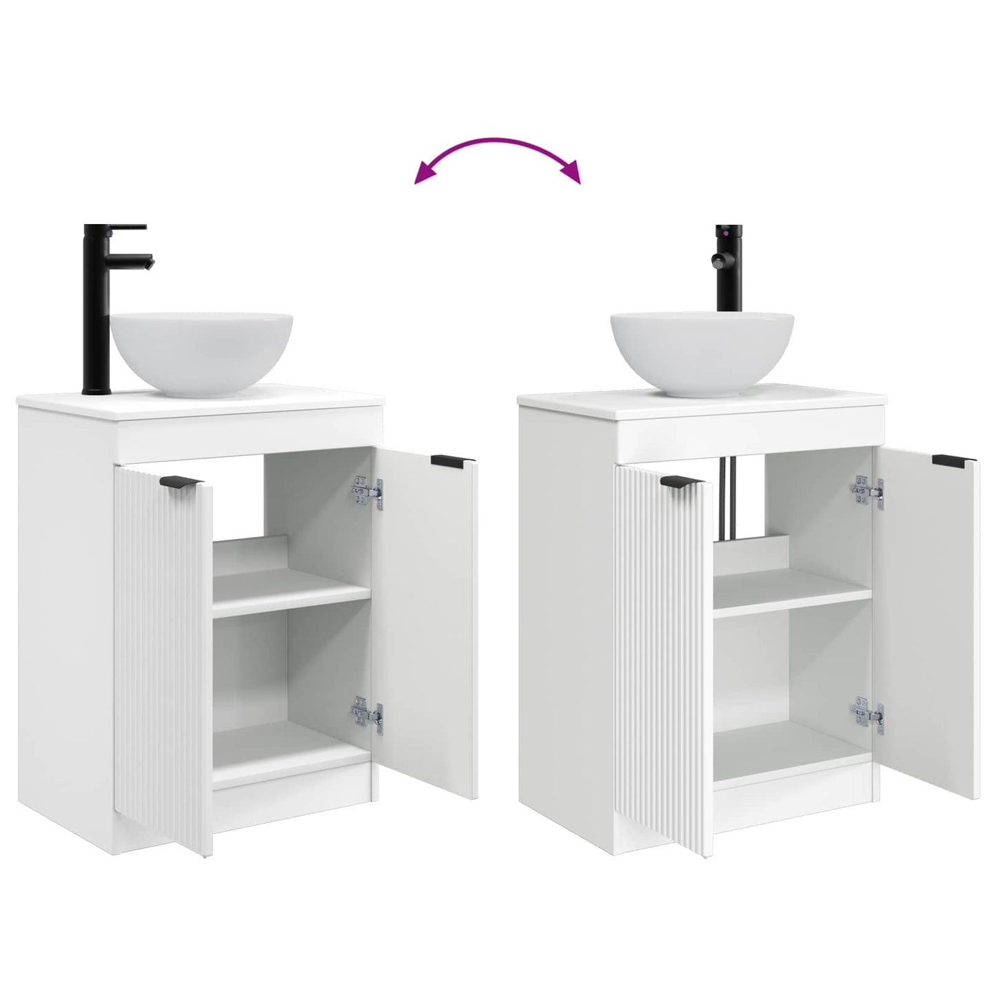 Bathroom Vanity with Sink White 54 x 35 x 83 cm Engineered Wood
