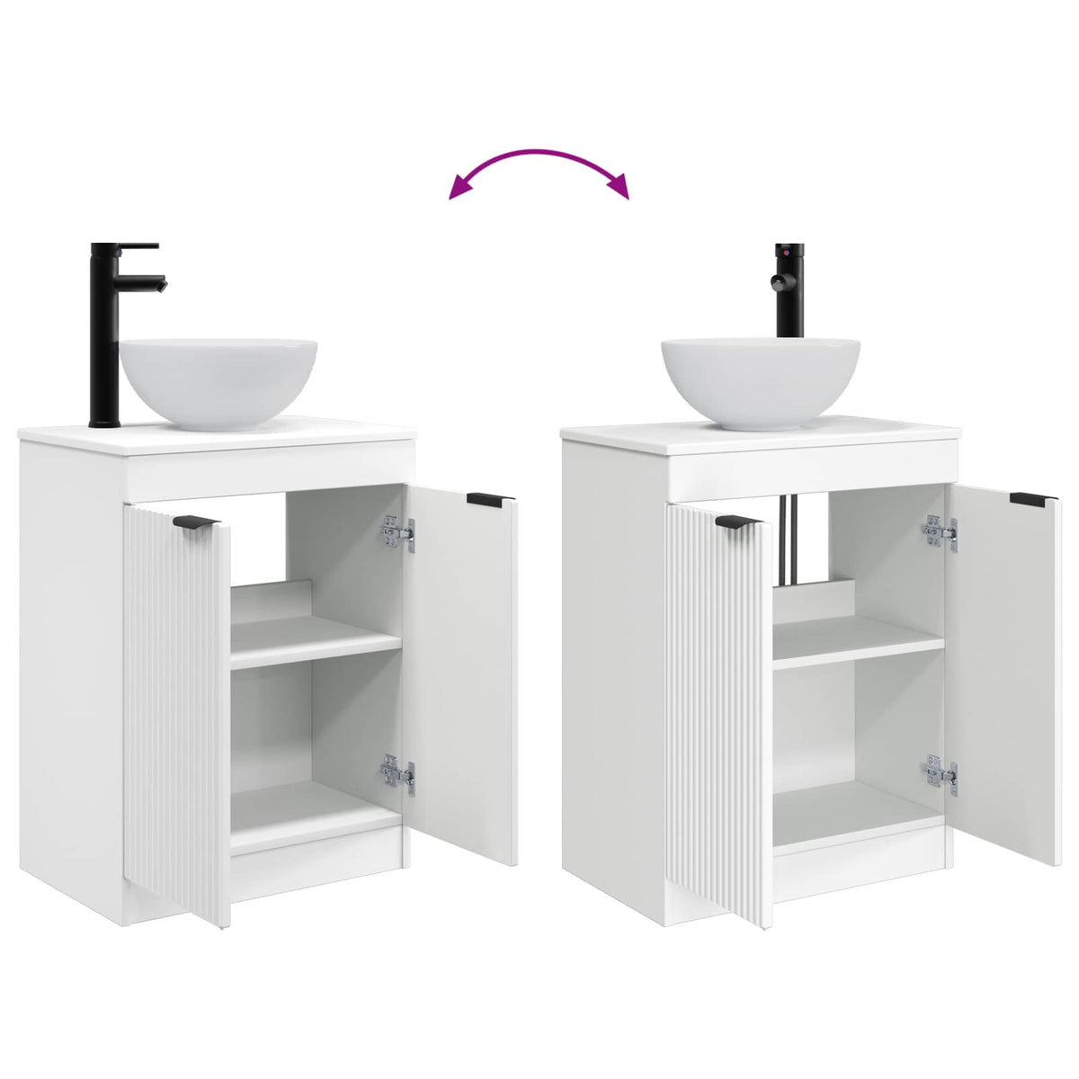Bathroom Vanity with Sink White 54 x 35 x 83 cm Engineered Wood