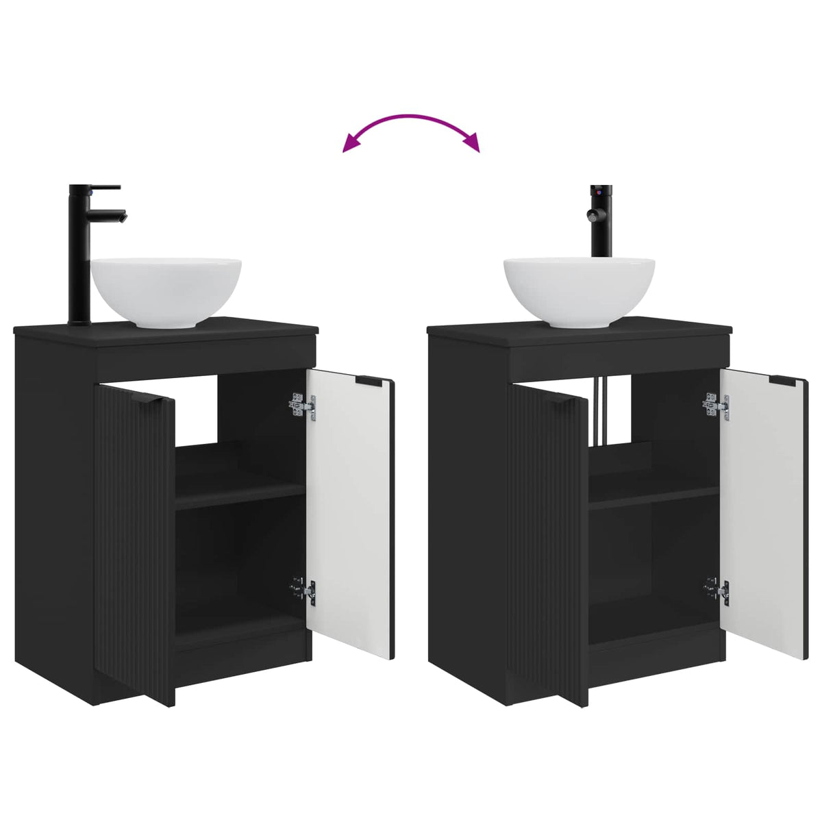 Bathroom Vanity with Sink Black 54 x 35 x 83 cm Engineered Wood
