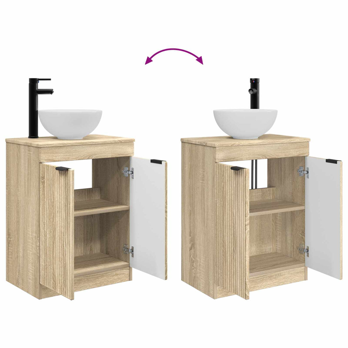 Bathroom Vanity with Sink Sonoma Oak 54 x 35 x 83 cm