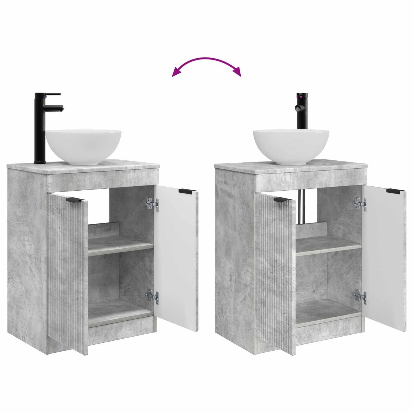 Bathroom Vanity with Sink Concrete Grey 54 x 35 x 83 cm