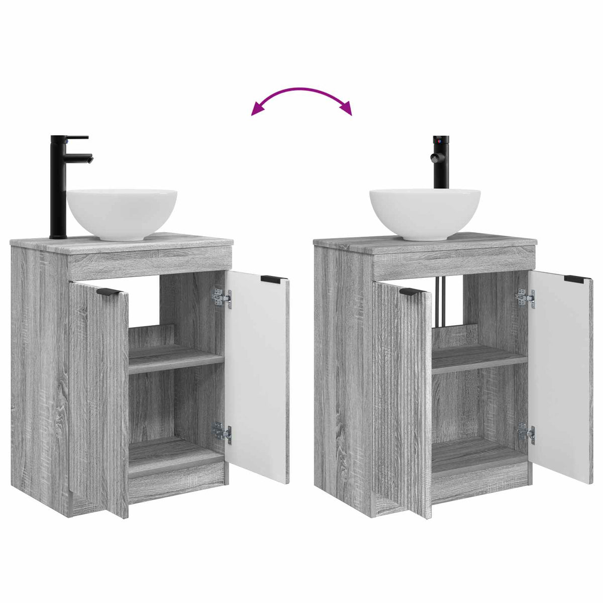 Bathroom Vanity with Sink Grey Sonoma 54 x 35 x 83 cm