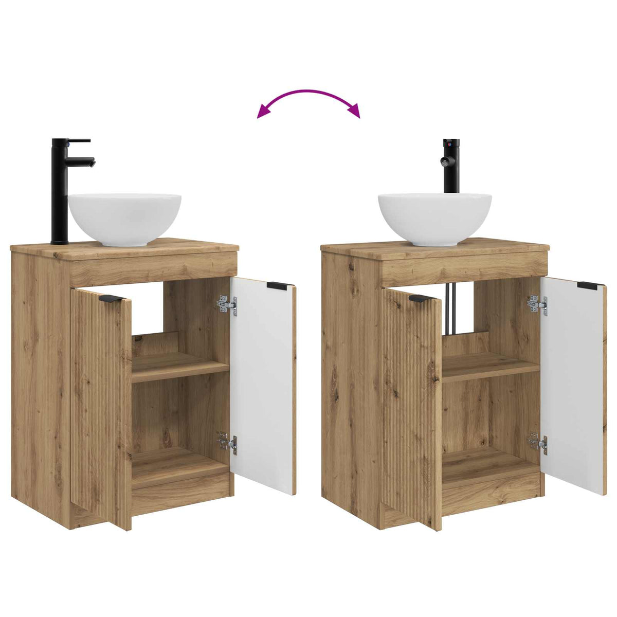 Bathroom Vanity with Sink Artisan Oak 54 x 35 x 83 cm