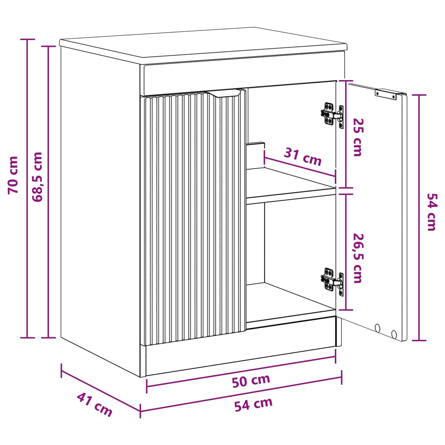 Bathroom Cabinet Sonoma Oak 54 x 41 x 70 cm Engineered Wood