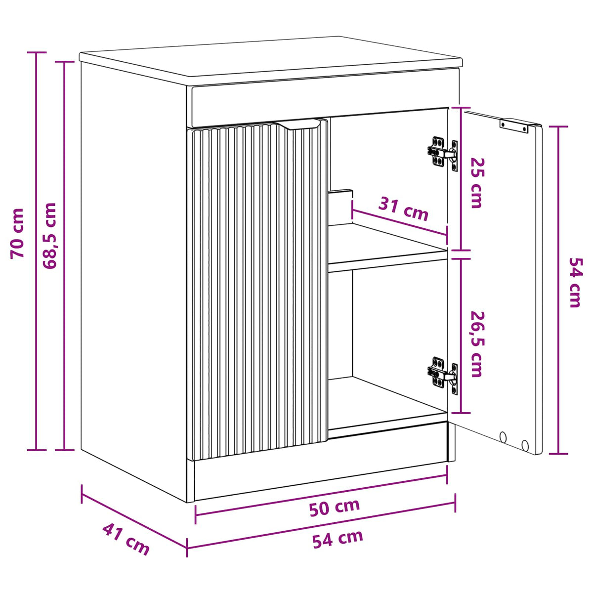 Bathroom Cabinet Grey Sonoma 54 x 41 x 70 cm Engineered Wood
