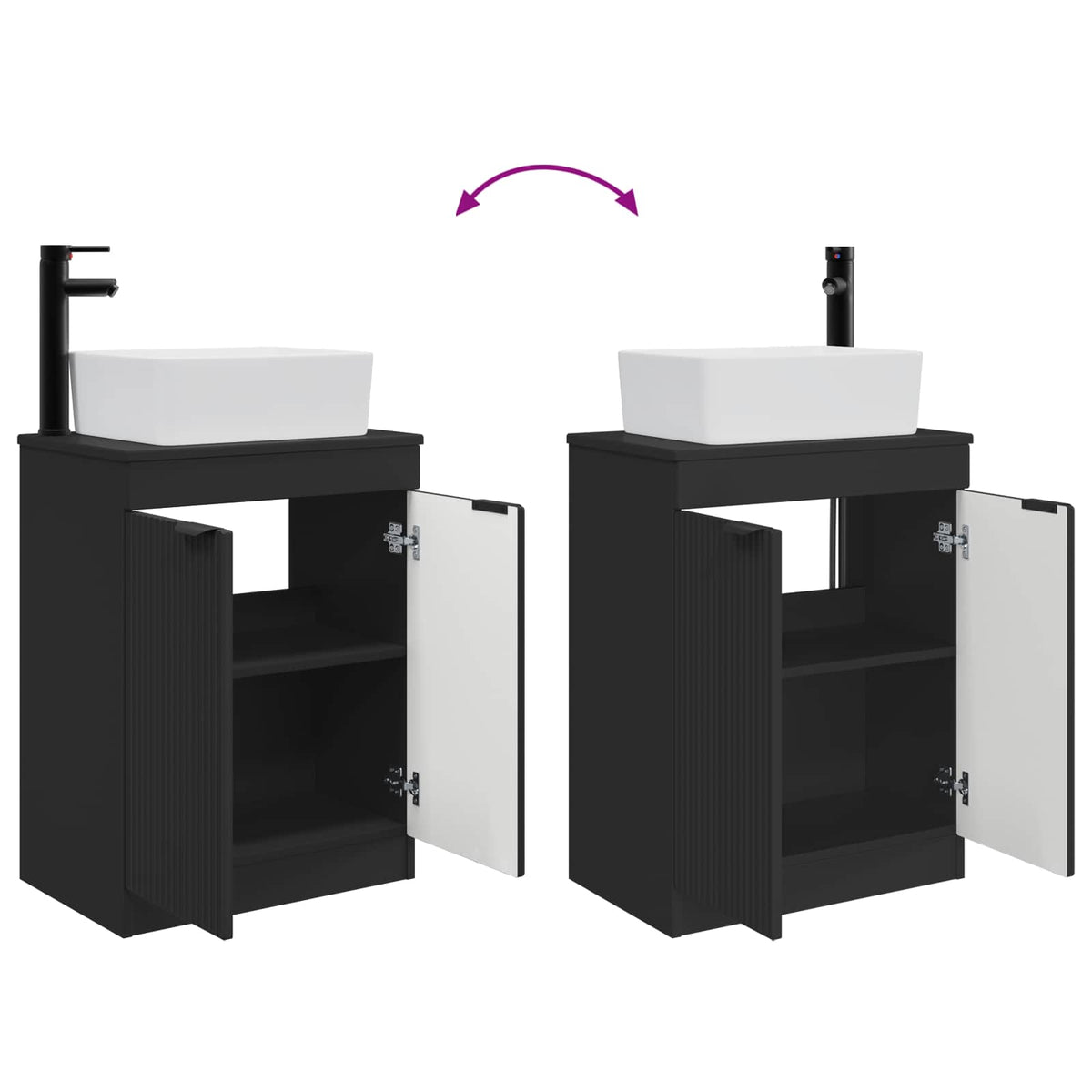 Bathroom Vanity with Sink Black 54 x 35 x 83 cm Engineered Wood