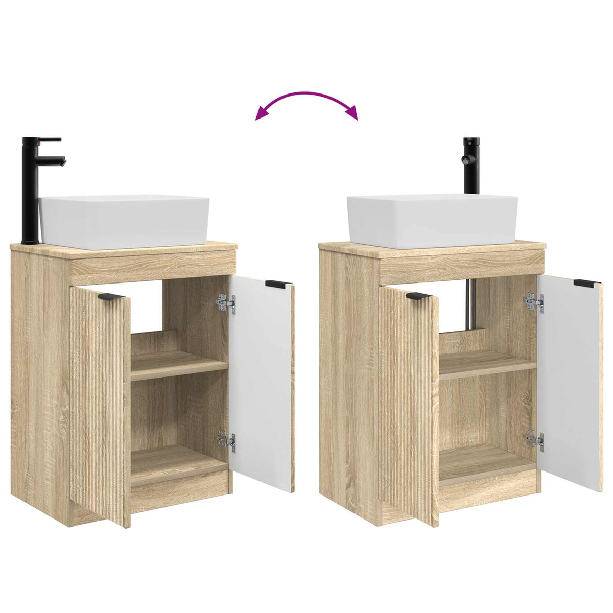 Bathroom Vanity with Sink Sonoma Oak 54 x 35 x 83 cm