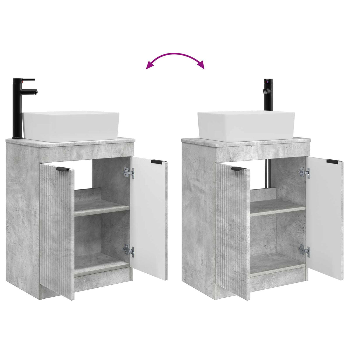 Bathroom Vanity with Sink Concrete Grey 54 x 35 x 83 cm