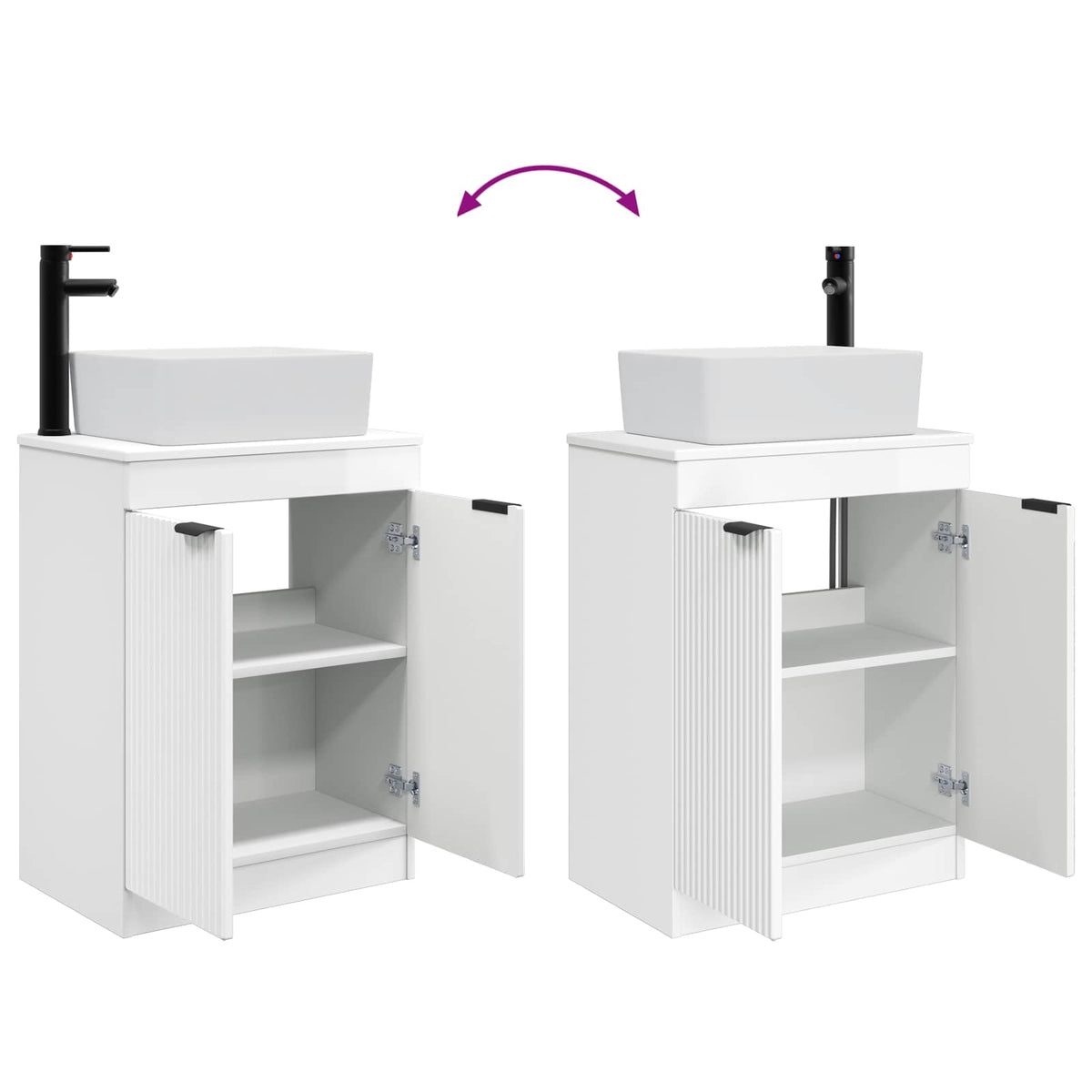 Bathroom Vanity with Sink High Gloss White 54 x 35 x 83 cm