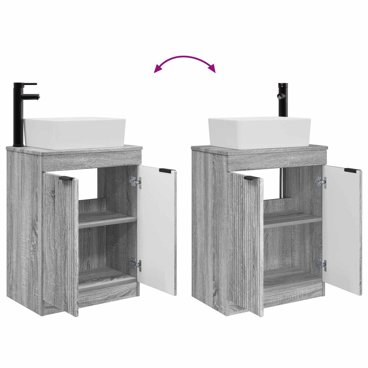 Bathroom Vanity with Sink Grey Sonoma 54 x 35 x 83 cm