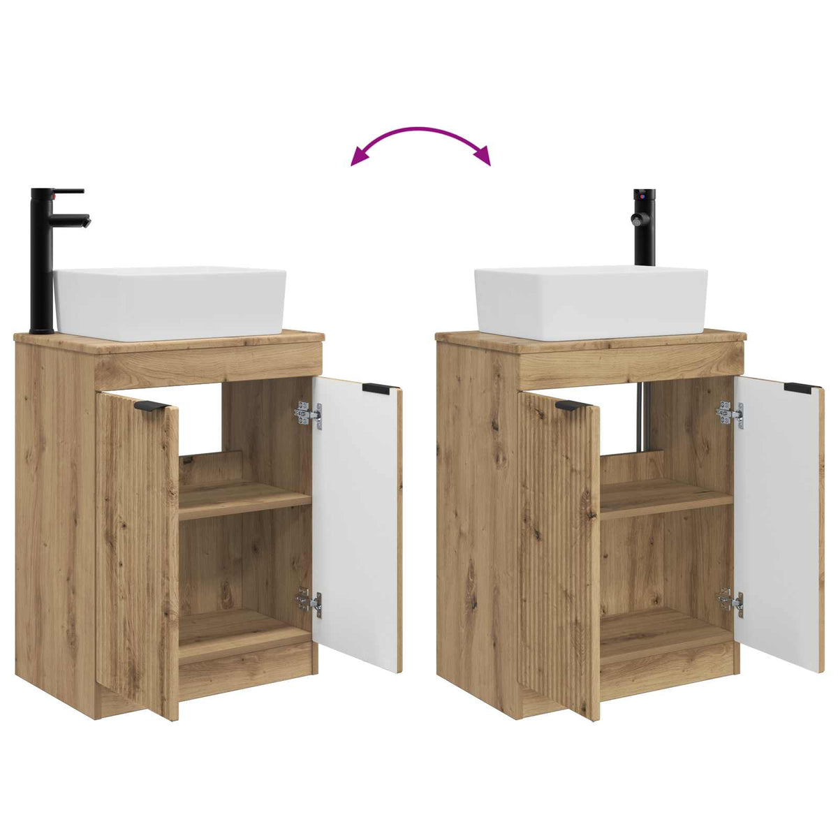 Bathroom Vanity with Sink Artisan Oak 54 x 35 x 83 cm