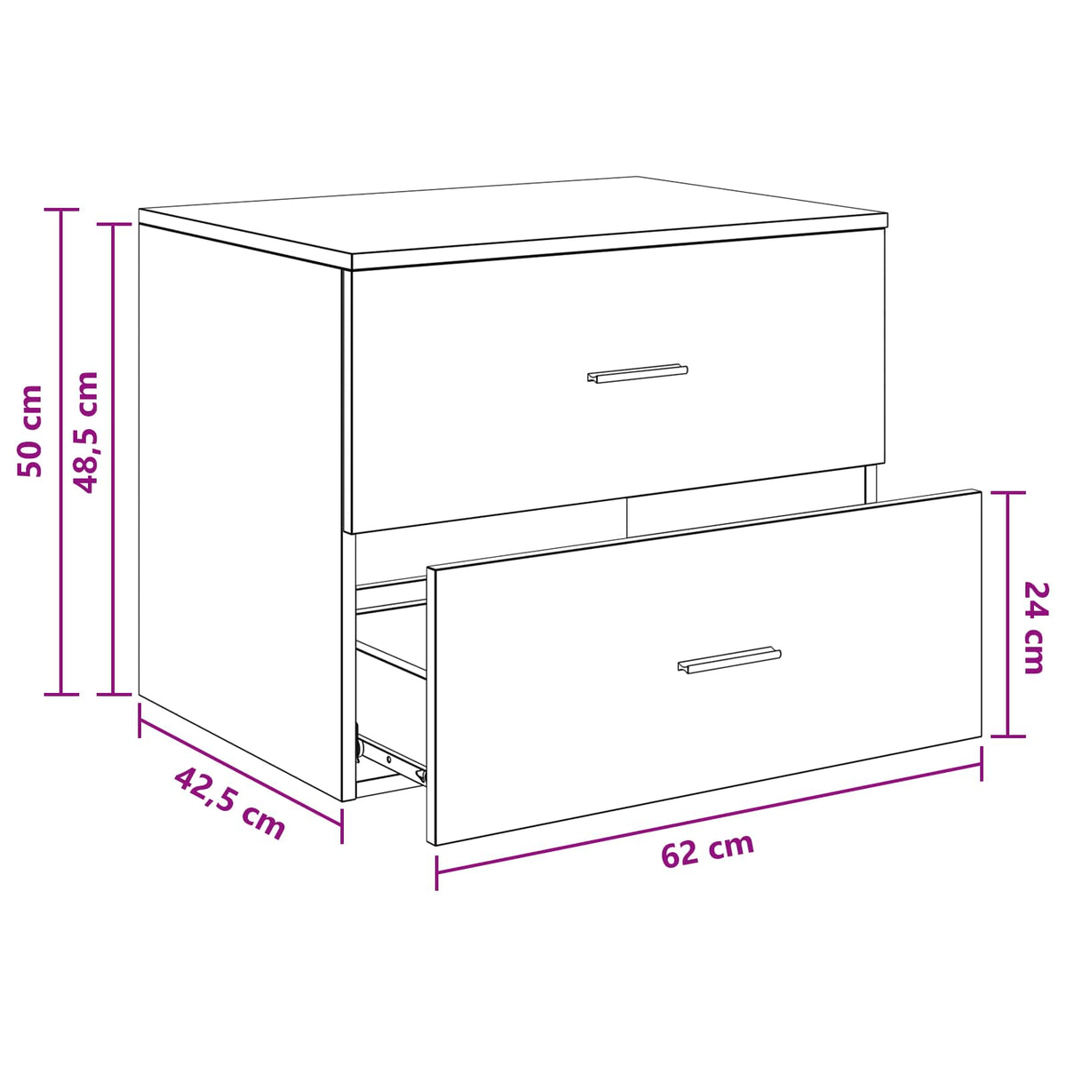 Wall-Mounted Bathroom Cabinet White 62.5 x 44.5 x 50 cm