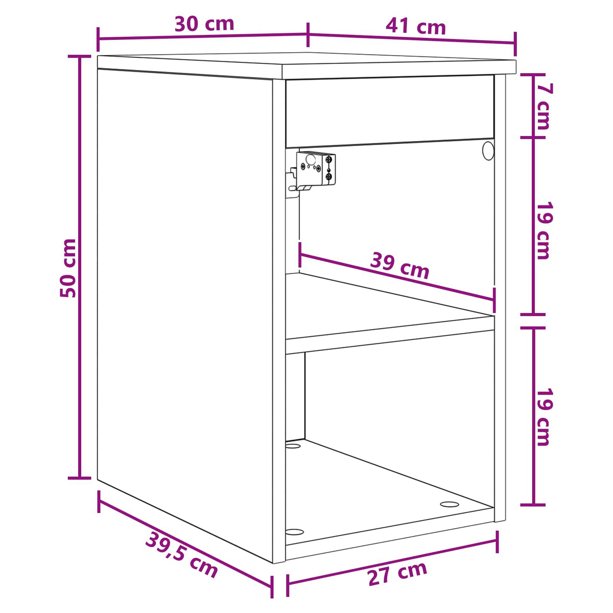 Bathroom Cabinet In-between Concrete Grey 30 x 41 x 50 cm