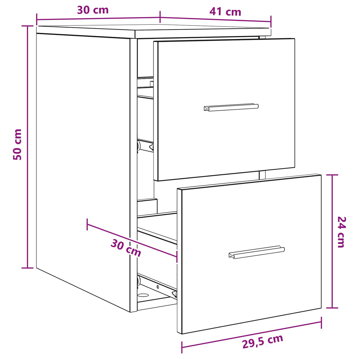 Bathroom Cabinet In-between Smoked Oak 30 x 41 x 50 cm