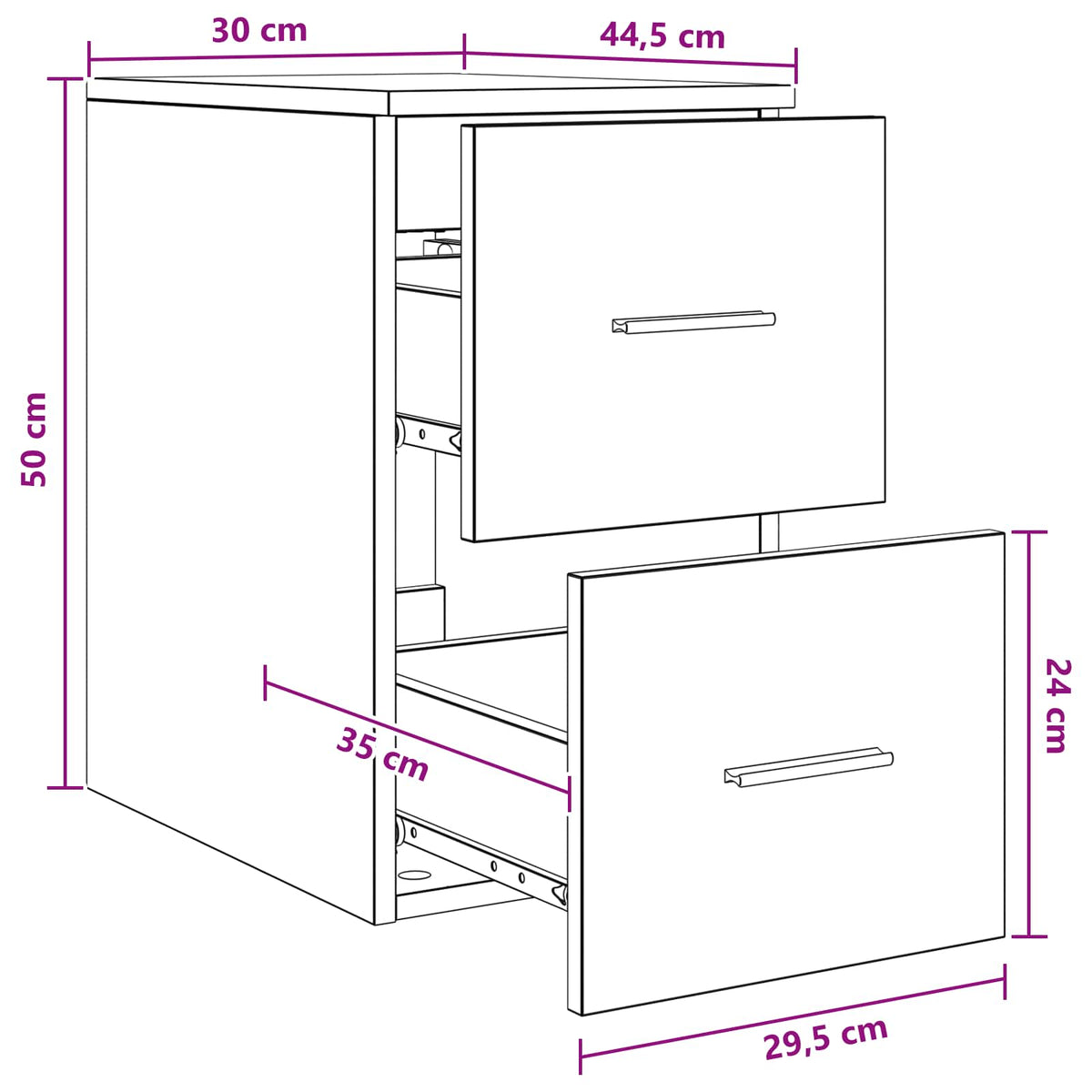 Bathroom Cabinet In-between Sonoma Oak 30 x 44.5 x 50 cm