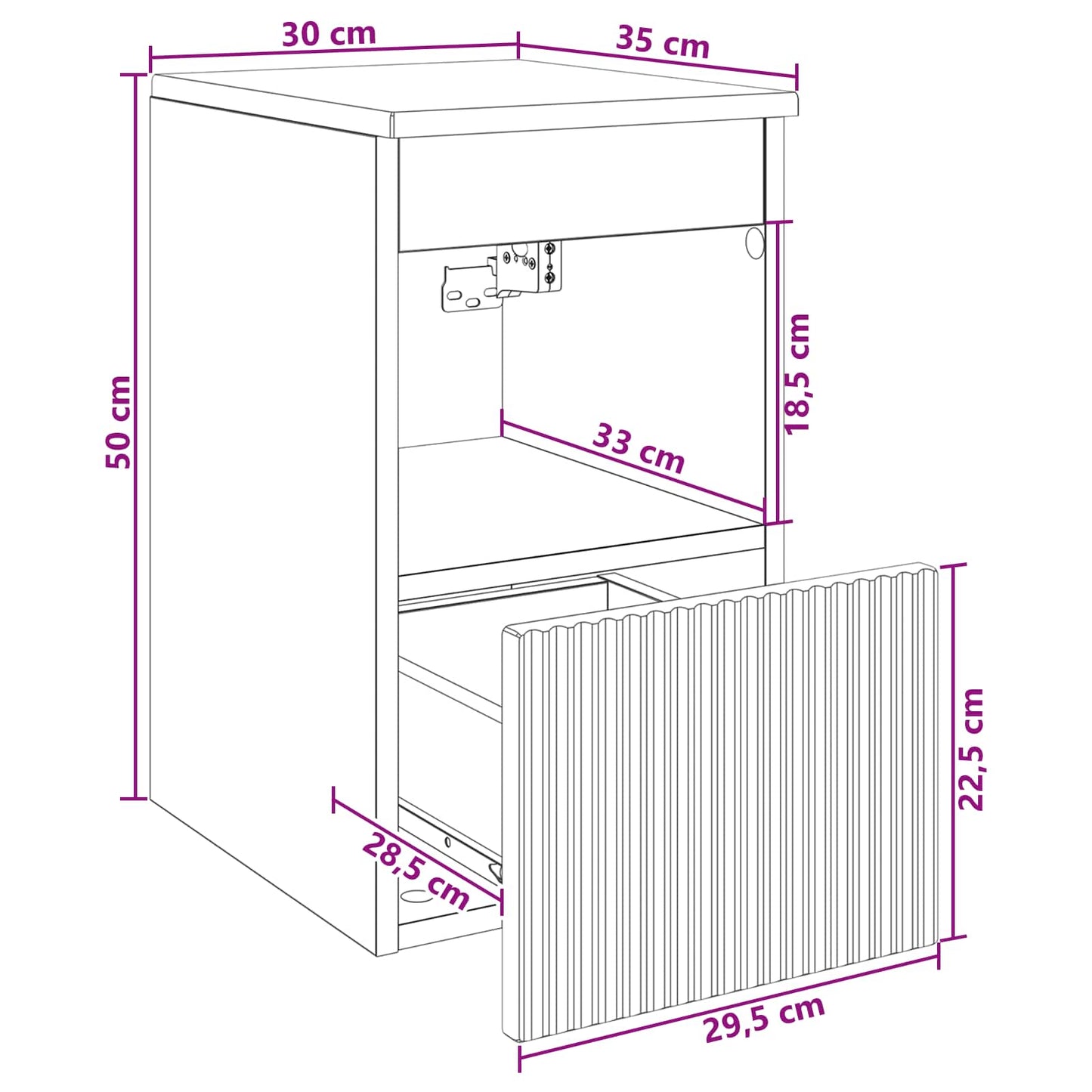 Bathroom Cabinet White 30 x 35 x 50 cm Engineered Wood