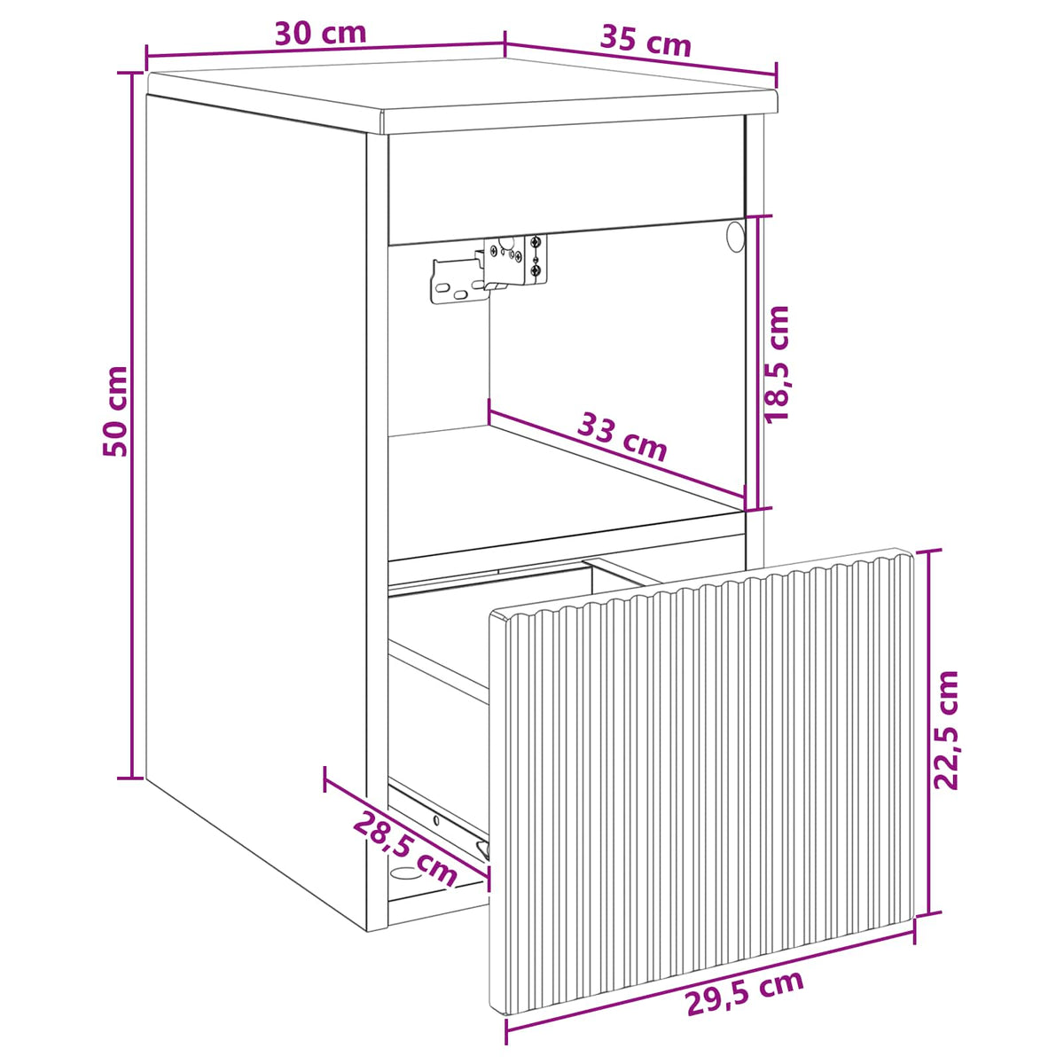 Bathroom Cabinet White 30 x 35 x 50 cm Engineered Wood