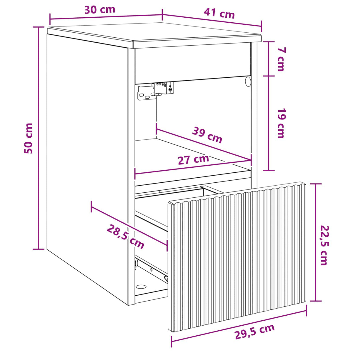 Bathroom Cabinet Black 30 x 41 x 50 cm Engineered Wood