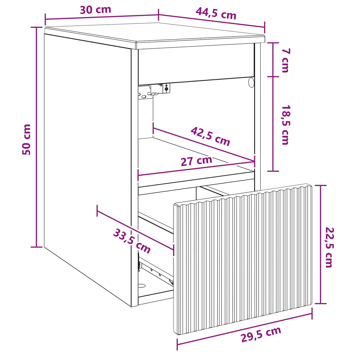 Bathroom Cabinet High Gloss White 30 x 44.5 x 50 cm