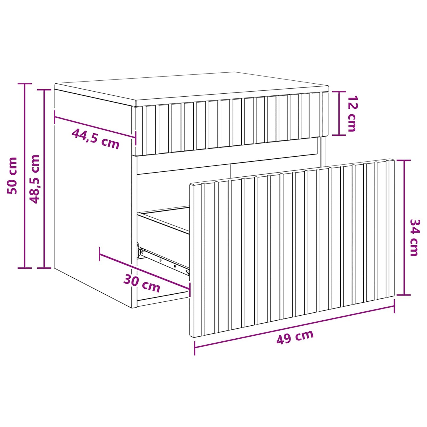 Wall-mounted Bathroom Cabinet Old Wood 59 x 44.5 x 50 cm