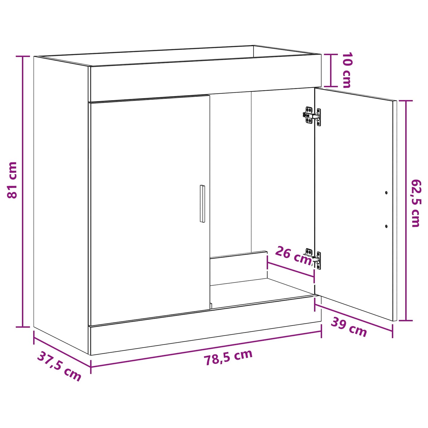 Bathroom Under Sink Cabinet Concrete Grey 78.5 x 37.5 x 81 cm