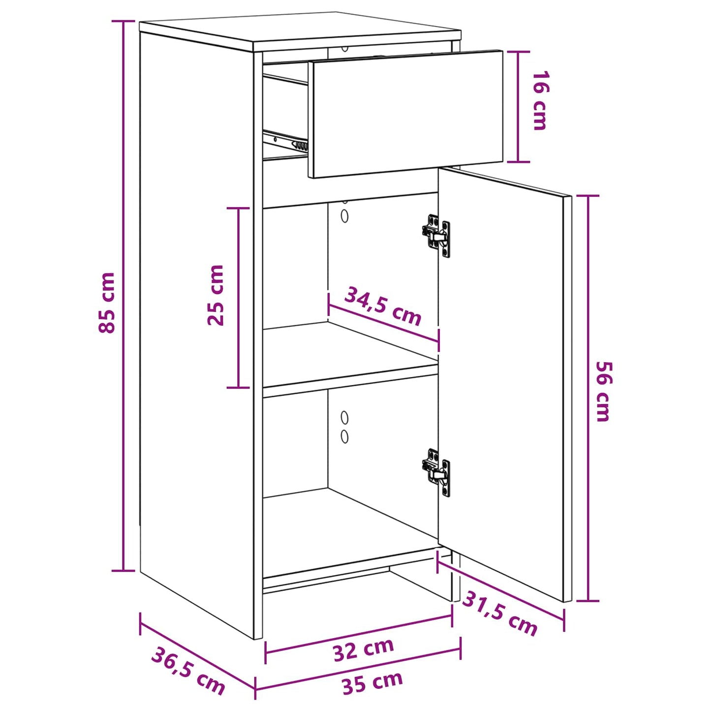 Bathroom Cabinet Artisan Oak 35 x 36.5 x 85 cm Engineered Wood