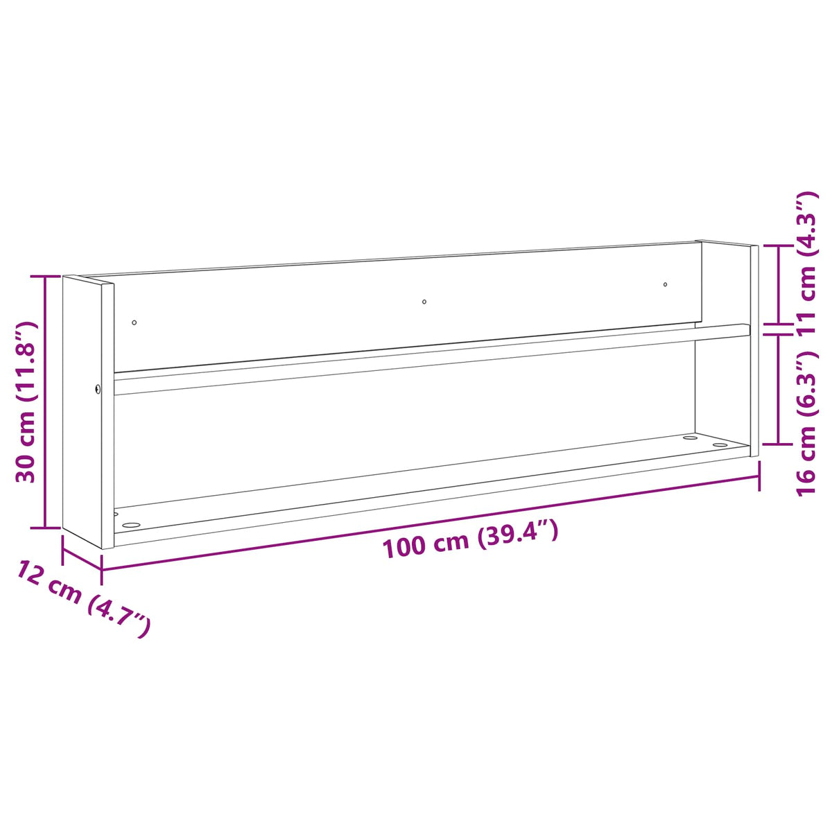 Magazine Rack 2 pcs Sonoma Oak 100 x 12 x 30 cm Engineered Wood
